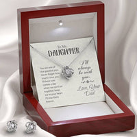 Load image into Gallery viewer, Love Knot Earring &amp; Necklace Set For Daughter