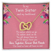 Load image into Gallery viewer, Interlocking Hearts Necklace For Best Friend (Yellow &amp; White Gold Variants)