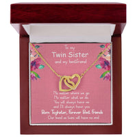 Load image into Gallery viewer, Interlocking Hearts Necklace For Best Friend (Yellow &amp; White Gold Variants)