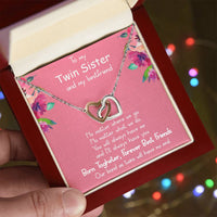 Load image into Gallery viewer, Interlocking Hearts Necklace For Best Friend (Yellow &amp; White Gold Variants)