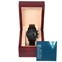 Load image into Gallery viewer, Black Chronograph Watch For Husband + MC (NO ENGRAVING)