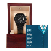 Load image into Gallery viewer, Black Chronograph Watch For Husband + MC (NO ENGRAVING)