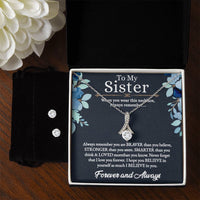 Load image into Gallery viewer, Alluring Beauty For Sister + Clear CZ Earrings