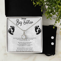 Load image into Gallery viewer, Eternal Hope Necklace For Sister + Clear CZ Earrings