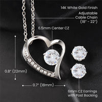 Load image into Gallery viewer, Forever Love Necklace For Daughter + Clear CZ Earrings