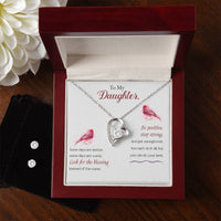 Load image into Gallery viewer, Forever Love Necklace For Daughter + Clear CZ Earrings